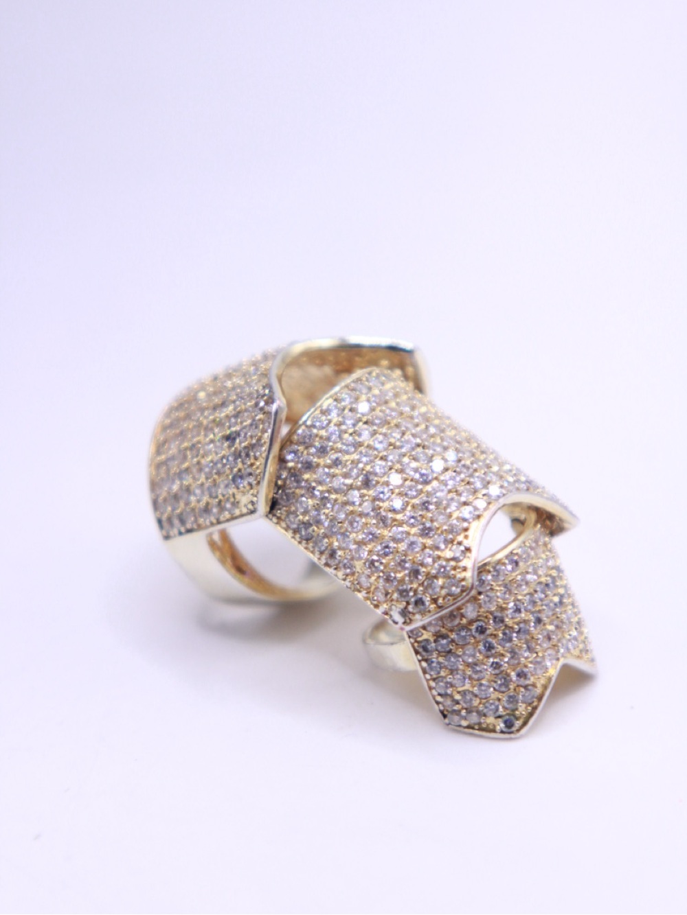 Eddie Borgo 12-karat yellow gold plated Ombré Pave Hinged brass ring